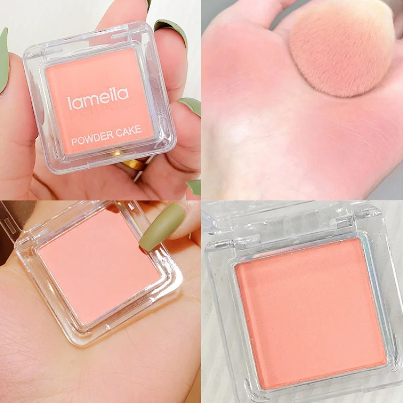 Face Blusher Matte Natural Cheek Tint Brighten Face Waterproof Face Contouring Cosmetics Blush Powder Soft Female Makeup 1pcs