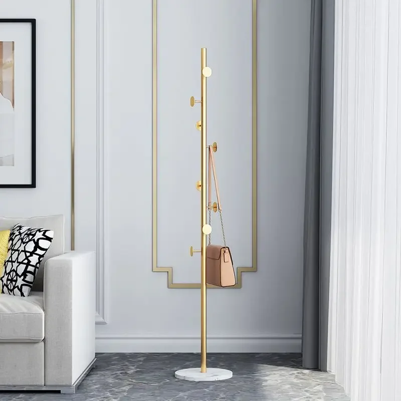 

Nordic Gold Standing Coat Rack Modern Quality Metal Coat Rack Marble Black Entryway Floor Coat Rack Living Room Furniture