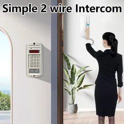 Non-Visual Wired Intercom Swipe Card Password Unlock Family Private Residence Intercom 2 Iine Telephone