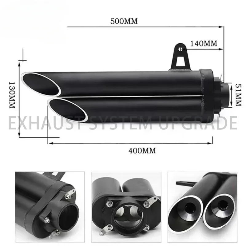 For Yamaha R1 2004 R6 MT09 MT07 Xer300 Universal Motorcycle Exhaust Modified Pipe 51mm Suitable for Aluminum Alloy with LOGO