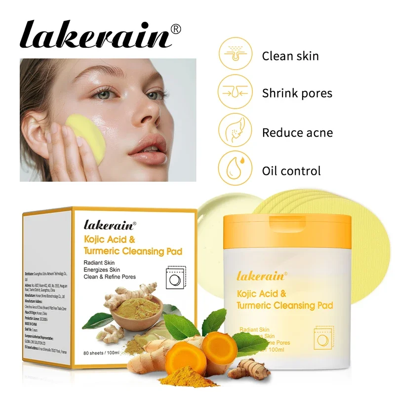 

Kojic Acid And Turmeric Cleansing Pad Exfoliate Lighten Acne Scars Unclog Pores Dark Spots With Glycerol