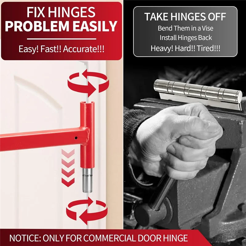 

A55F-Door Hinge Adjustment Tool - Long Handle Hinge Bender Wrench.134 Gauge For Commercial Door Hinge Wrench With Rubber Grip