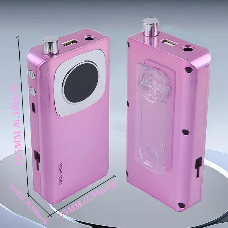 Perceuse à ongles Rechargeable haute vitesse 45000 tr/min, avec LCD, ponceuse professionnelle pour vernis à ongles, ensemble d'accessoires pour ongles