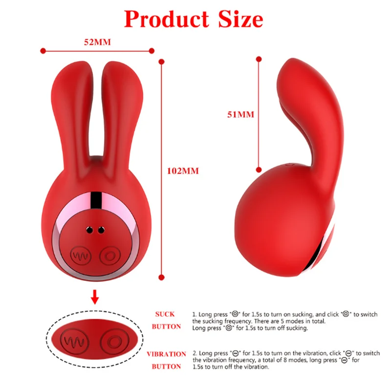 Bunny Shape Clits Vagina Sucking Vibrator Female Rabbit  Clit Sucker Sex Toy G Spot Clitoris Stimulator Massager for Adult