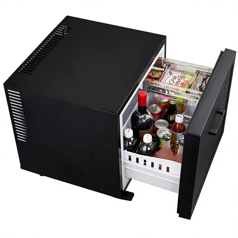 45L Built In Drawer Fridge Silent Mini Refrigerator Embedded Cooling For Hotel Guest Room Bedroom Home Kitchen Storage