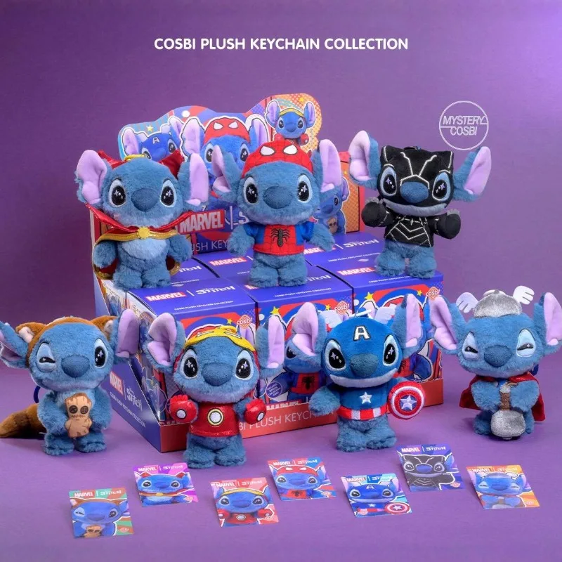 

Подлинная плюшевая подвеска Marvel Stitch, слепая коробка, модная игрушечная фигурка, милая кукла, сумка, украшения, подарок на день рождения для мальчиков, Рождественский подарок