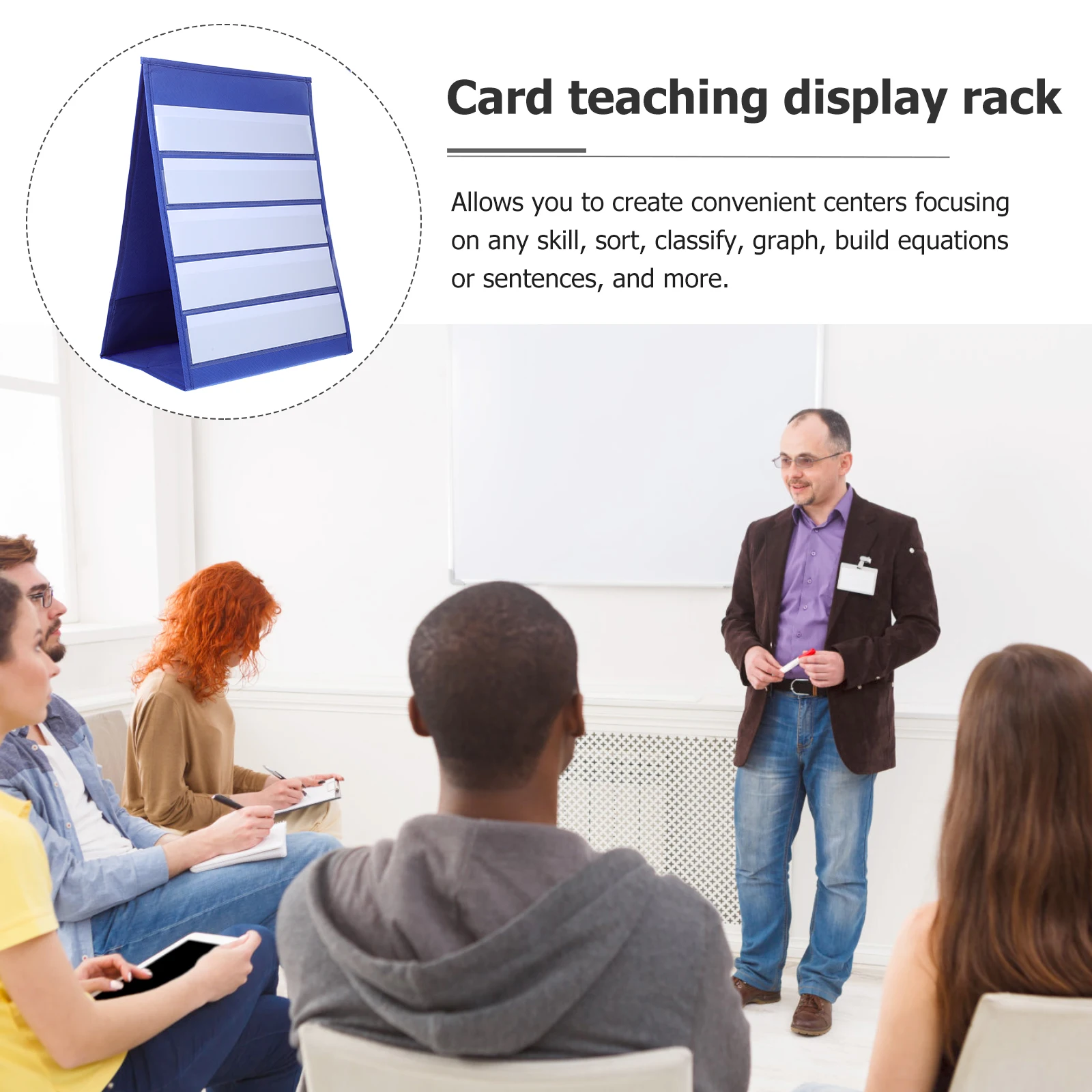 

43 X33cm Teaching Display Stand Small Pocket Chart Standard Classroom Whiteboard Sticker Table for Cards Feeling