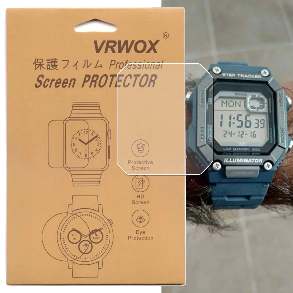 3Pcs Protector For  WS-B1000 W-215 WS-1600 WS-1700 WS-1400 Watch TPU Protector Clear  Nano Explosion-proof