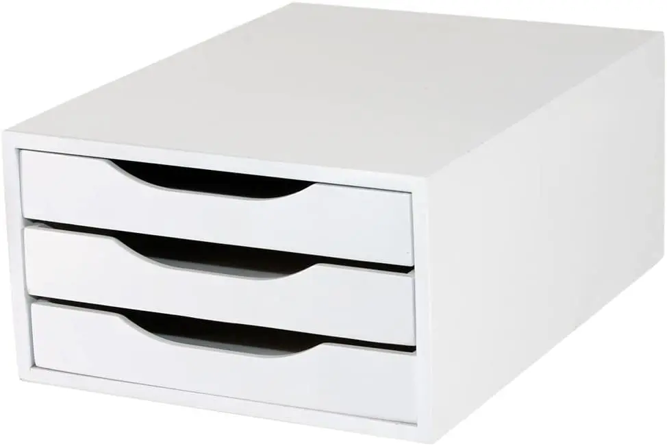 Branco Desktop Storage Drawer Box, 3 gavetas, Storage Box, Medicina Itens, Cosméticos, Maquiagem Container, Hom, Novo, 2023