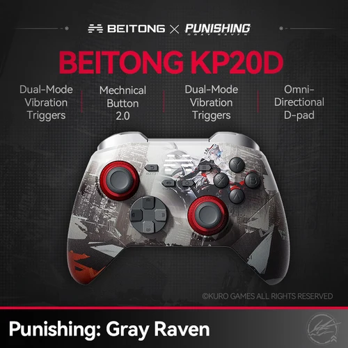 Imagen 1 del producto Controlador BEITONG KP20D PUNISHING: GRAY RAVEN LUCIA: CRIMSON WEAVE, Joystick TMR de Doble Modo con Vibración y Fuerza de Disparo Ajustable
