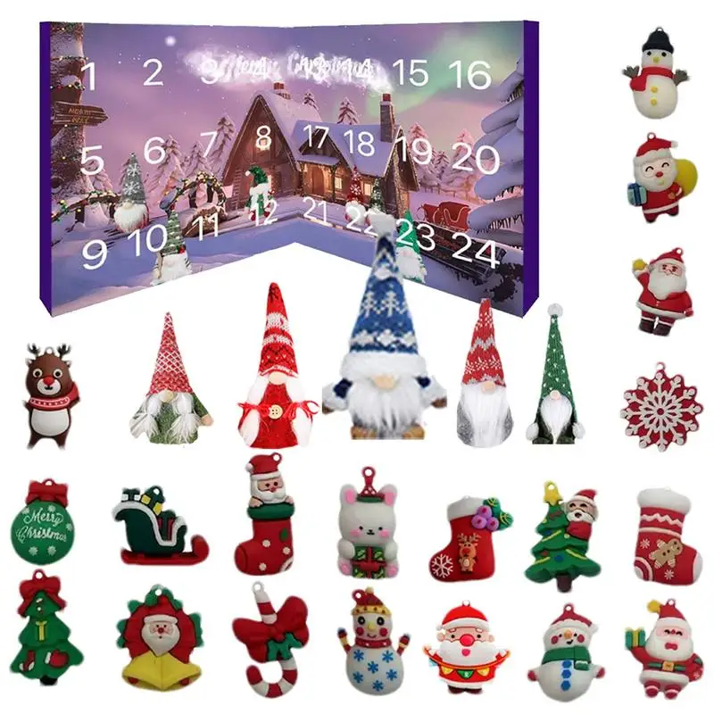 Christmas Decorations Calendar Christmas Advent Calendar Cute Gnome 24 Days Plush Doll Toy 2025 New Year Ornament Kid Party Gift