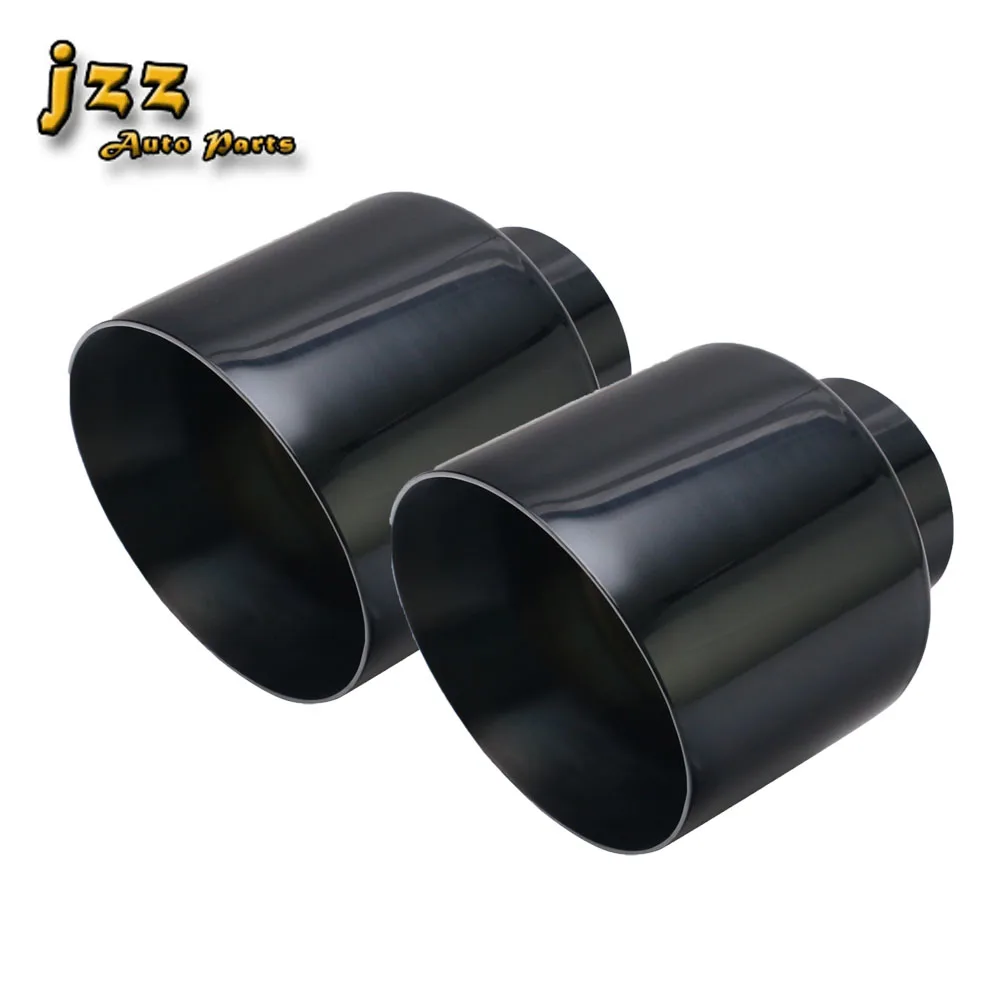 

2PCS Car Stainless Steel dark black Muffler Tip Universal exhaust pipe Rear Tail Throat Nozzle Bevel Decoration