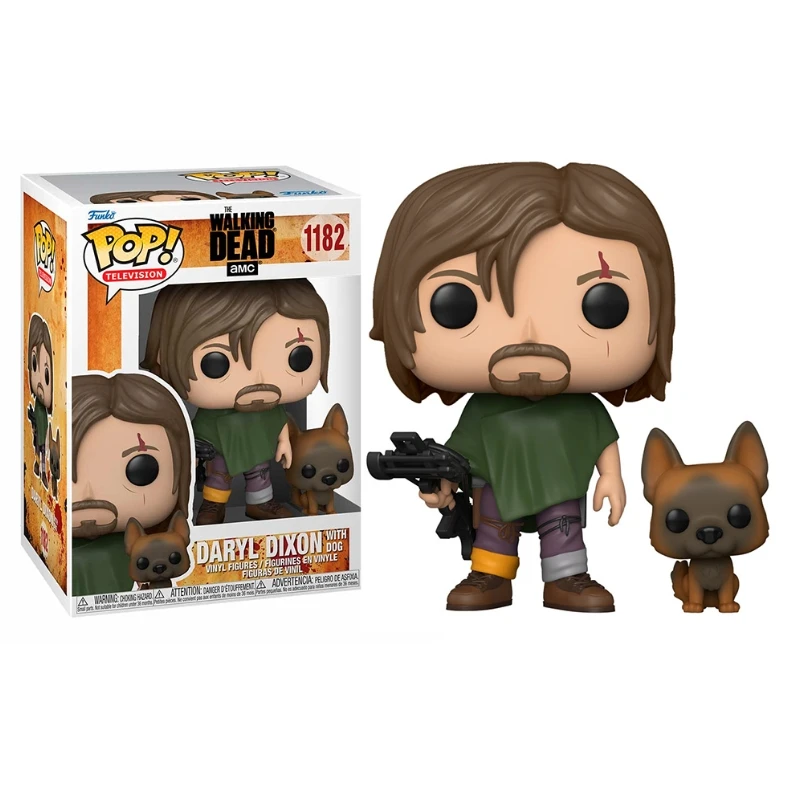 Funko Walking POP Dead Daryl Dixon with Dog 1182# Vinyl Action Figure Collection Limited Edition Model Toys for Birthday Gift