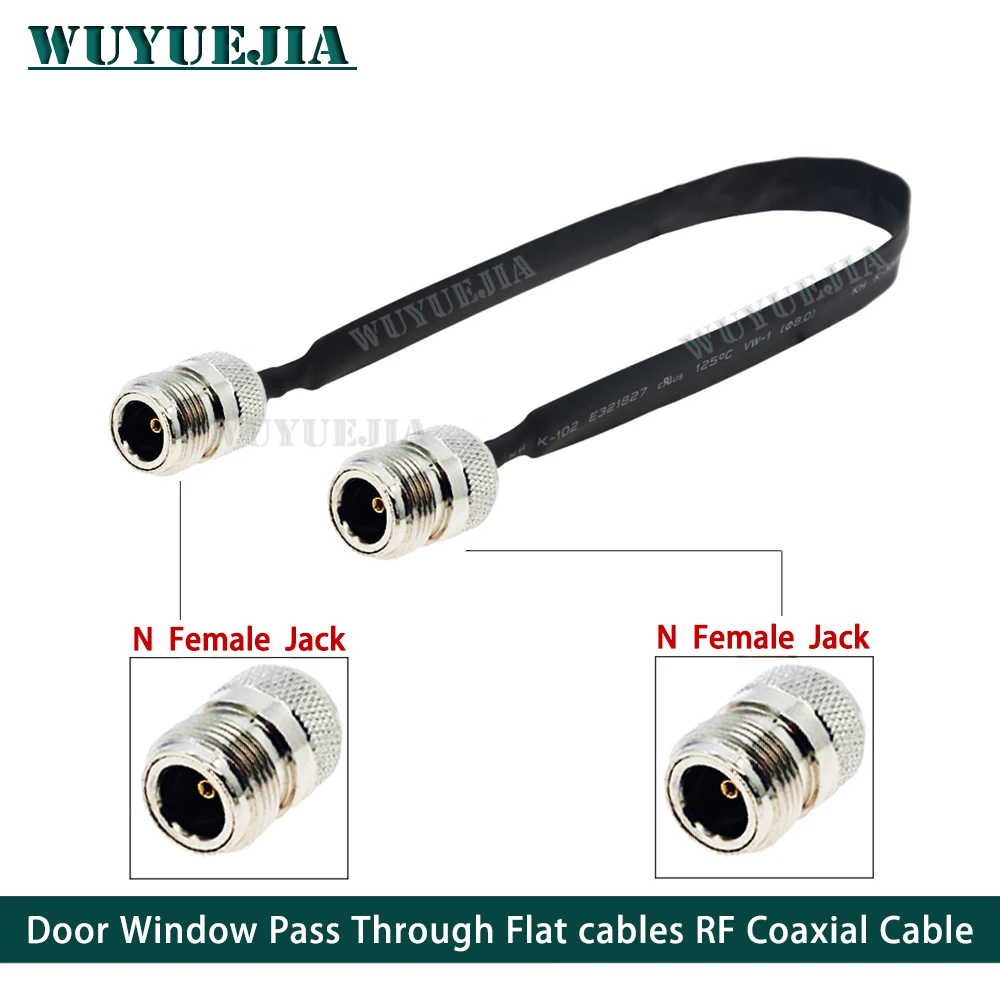 NEW Door Window Pass Through Flat L16N Female Jack to N Female RF Coaxial Cable 50 Ohm RF Coax Pigtail Extension Cord