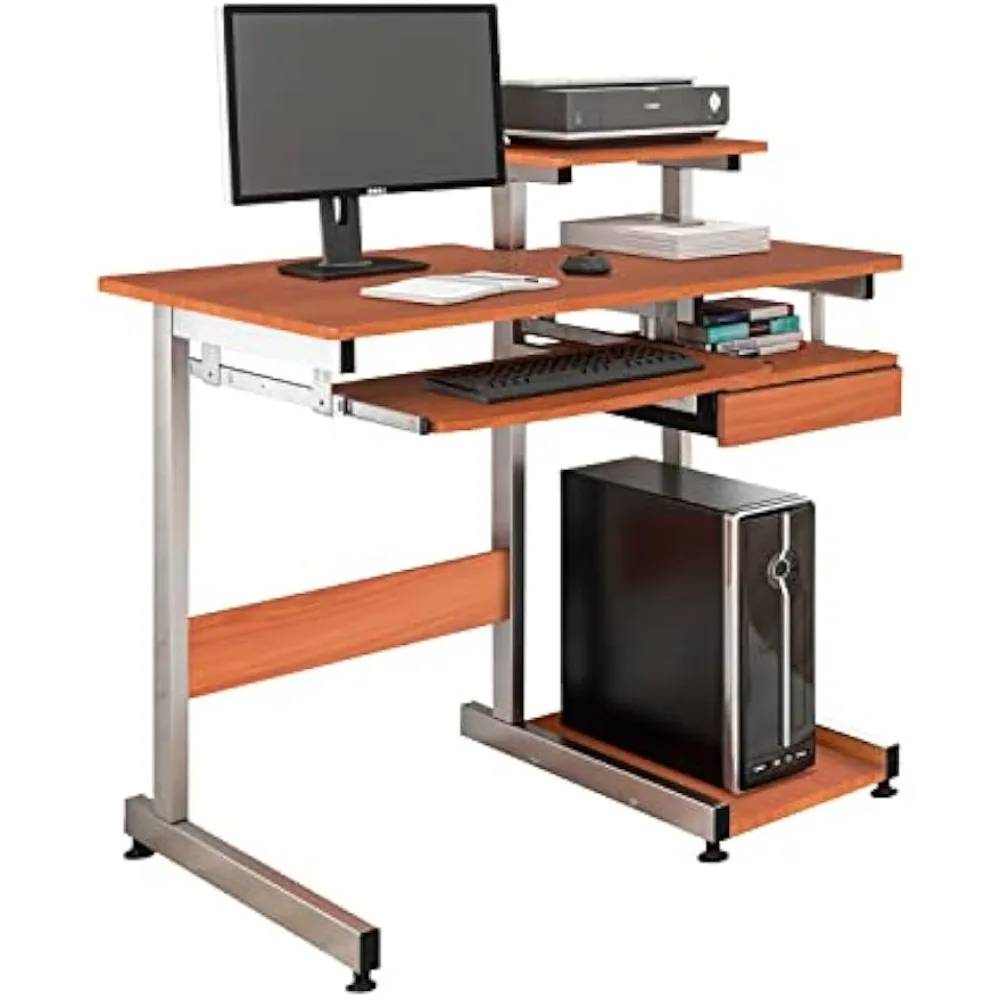

Complete Computer Workstation Desk, 38" W x 22" D x 35" H, Woodgrain
