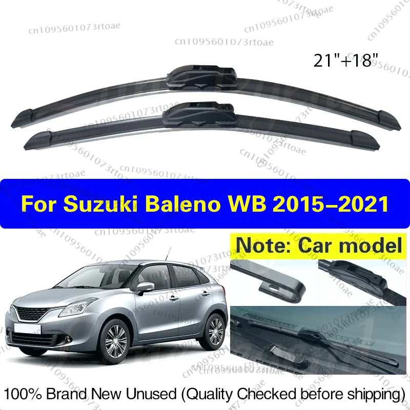 

For Suzuki Baleno WB 2015 2016 2017 2018 2019 2020 2021 Wiper Front Wiper Blades Soft Rubber Windscreen Window Brushes 21"+18"