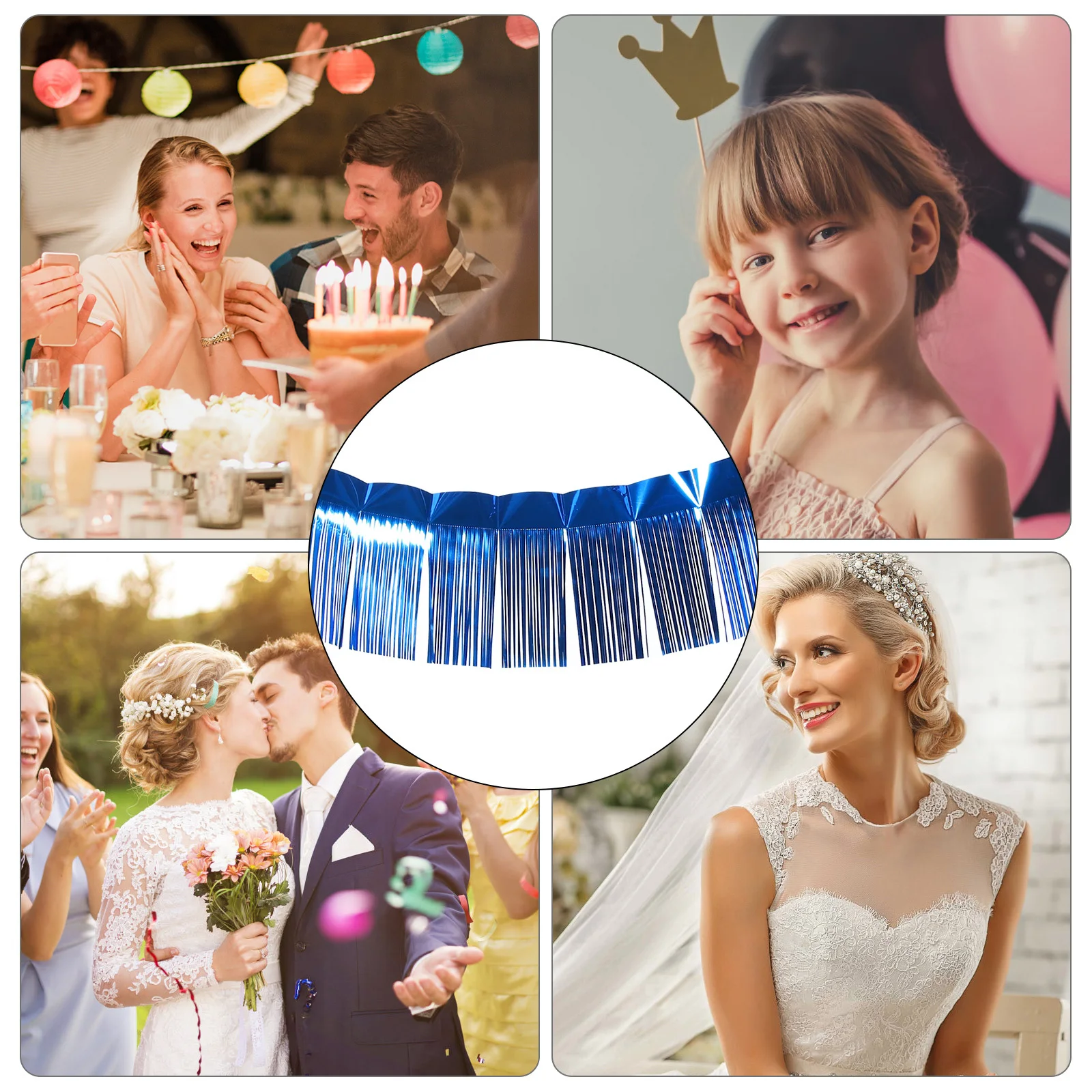 

Foil Fringe Curtain 10Ft Glitter Party Decoration Door Window Hanging Garland Backdrop for Photo Prop Festive Event Supplies