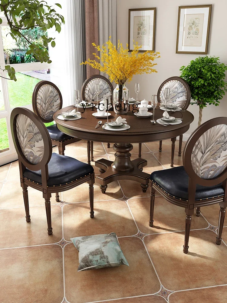 

TWR Solid Wood Dining Table and Chair Set Ash Wood Vintage Furniture Dining Table and Chairs