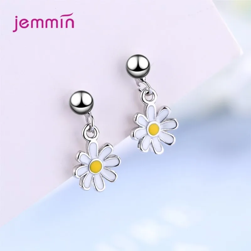 

Fashion 925 Sterling Silver Dangle Earrings for Women Wedding Party Sunflower Floral Earrings Statement Bohemia Jewelry Gifts