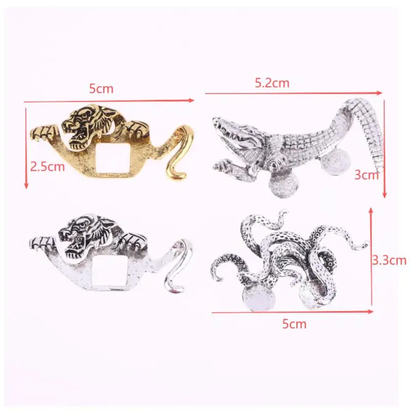 1Pc Zinc Alloy Vintage Crocodile Tiger Shaped Engraved Men's Suit Lapel Pin Classic Formal Accessory Pins For Men Suits view 6