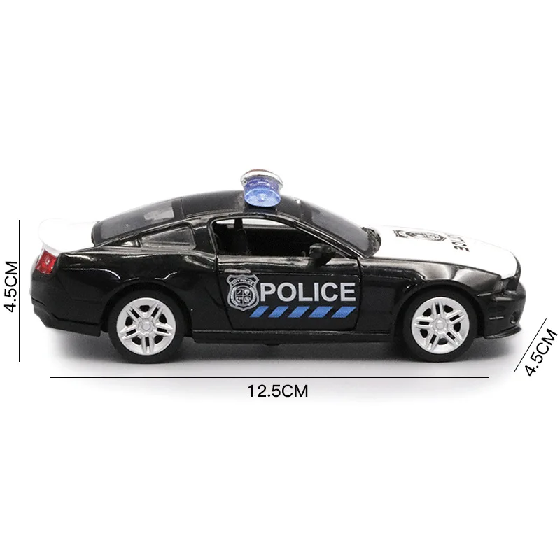 1:32 Scale Alloy Police Vehicle Model Pull Back Car Diecast Simulation Vehicle Model Decor Boys Toys Openable Door Police Car