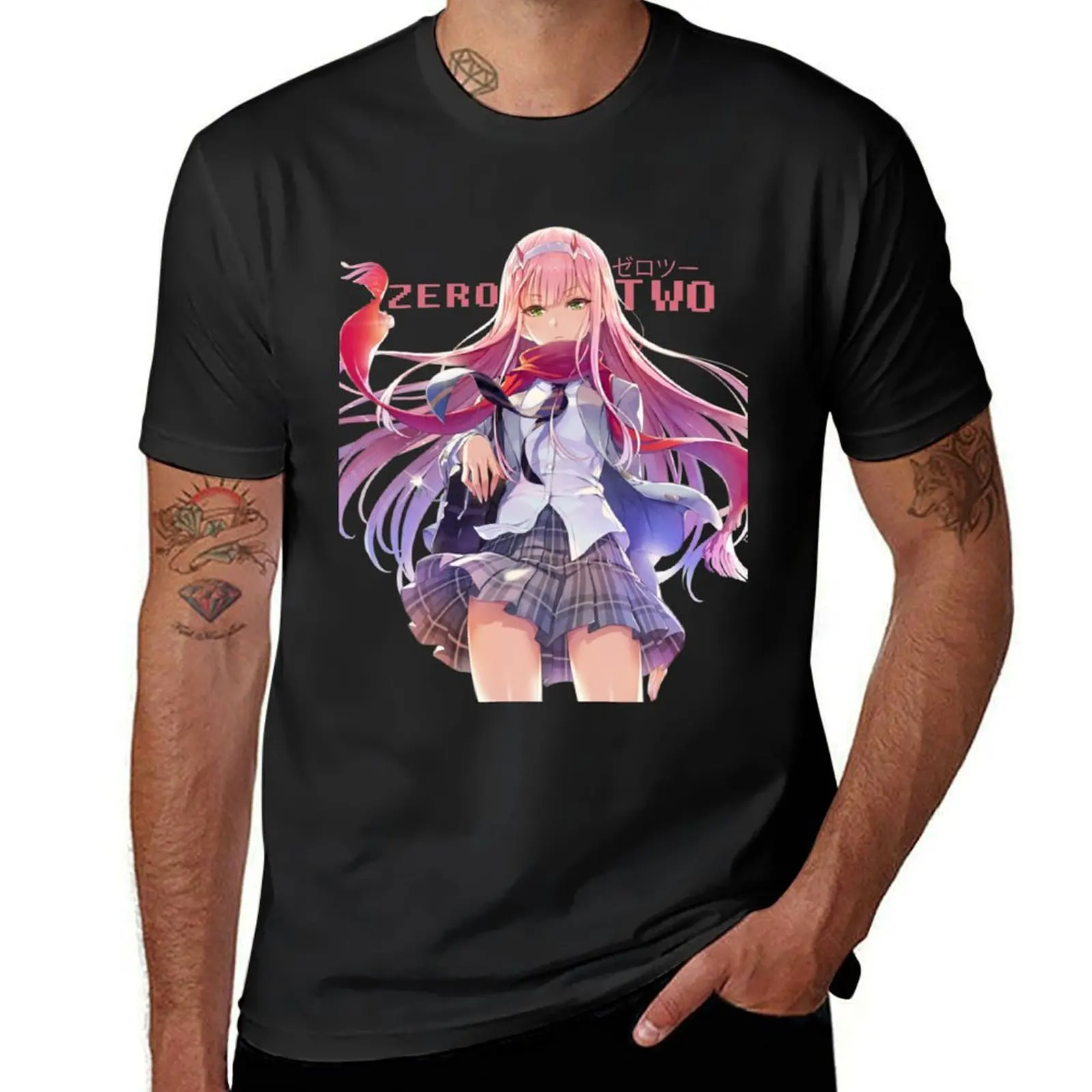 Zero two T-shirt korean fashion Blouse Short sleeve tee men