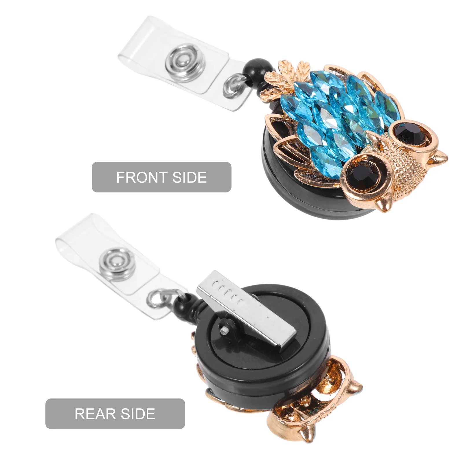 قابل للسحب حامل كليب البومة على شكل مشبك لبطاقة الهوية اسم العلامة العمل المدرسة الأحداث تلسكوبي شارة كليب شارة الزخرفية #6