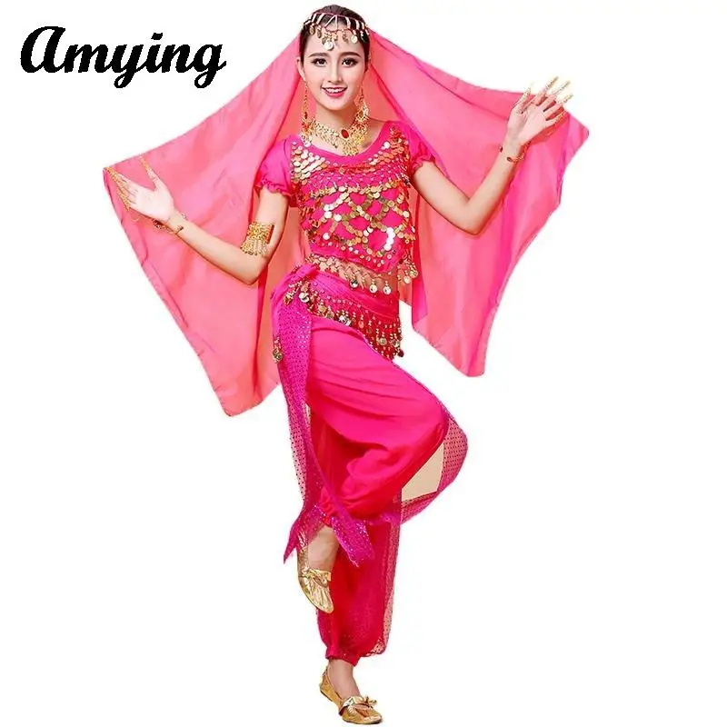 Traje de dança do ventre para adultos e mulheres, senhoras Oriental Clothing, Bollywood Dress, Stage Performance, Sari, Bollywood, senhoras, meninas, dança do ventre, 2024