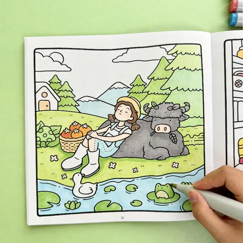 A Girl's Warm Moment Coloring Book 24 Page Fun Coloring Book DIY Family Fun Choice A Great Birthday Gift Creative Entertainment