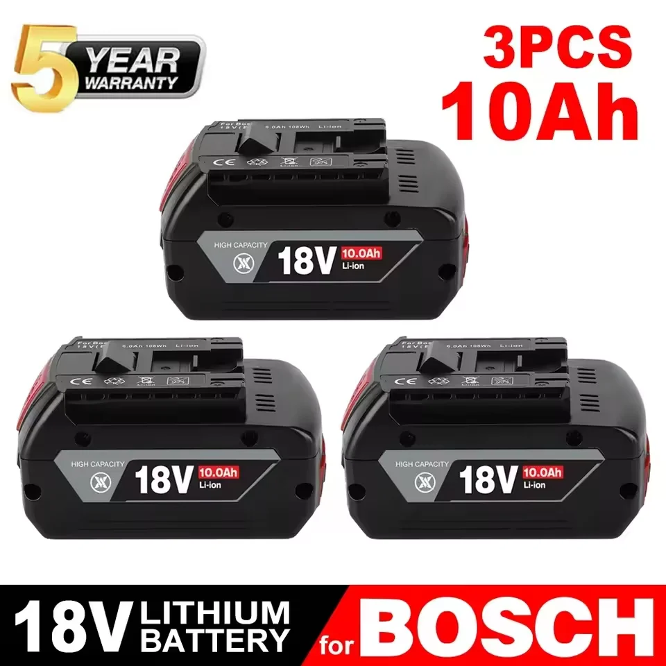 

For Bosch 18V 6Ah/8Ah/10Ah 18650 Battery Li-ion Replacement for BAT609,BAT610,GBA18V,GSR18V,BAT618,BAT619