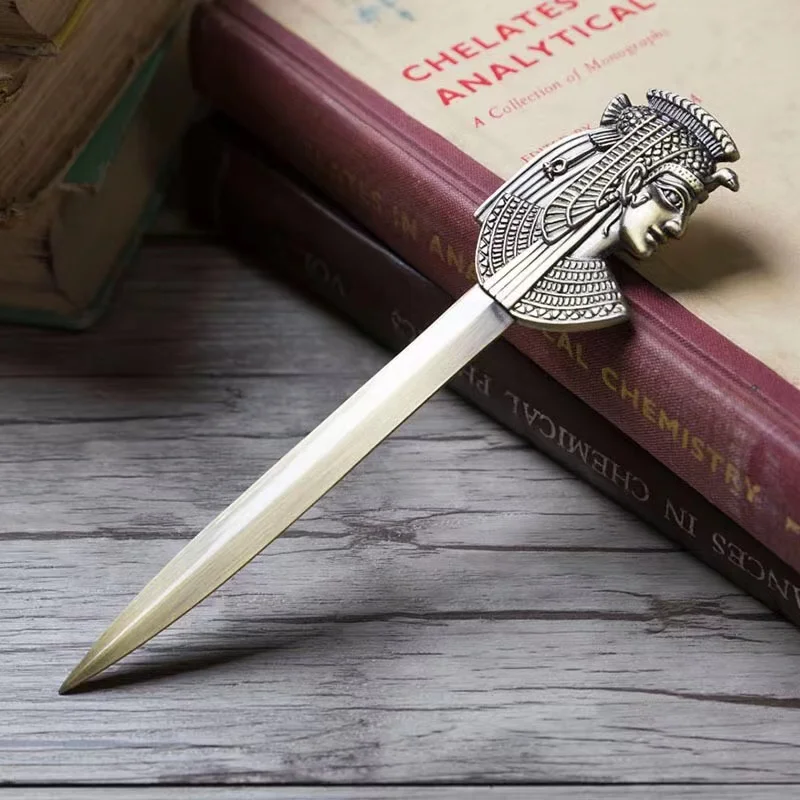 Vintage Letter Opener Sun God Totem Decoration Letter Opening Bookmarks Metal Notebook Decoration Clamp Planner Accessories
