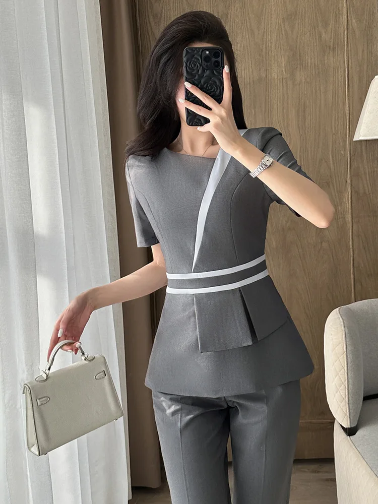 2025Summer uniforms for beauty salons, health centers, foot massage shops, and hotel front desk sales staff