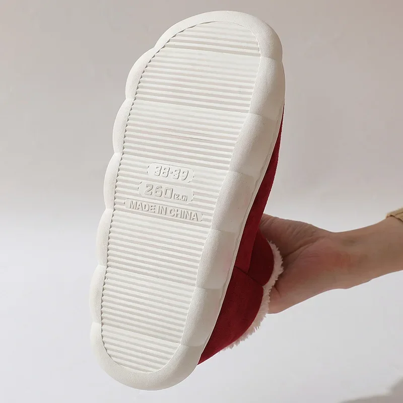 Winter-Damen- und Herrenschuhe 2026: Warme Baumwoll-Hausschuhe für drinnen und draußen, Plüsch-gepolsterte Pantoffeln für Damen – Detail 11