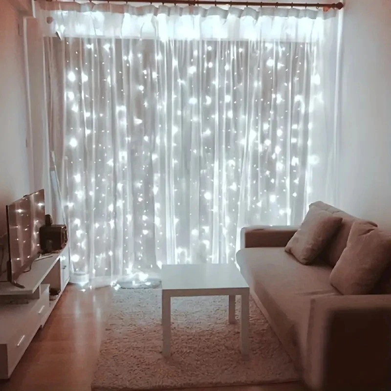 

8 Mode USB Curtain String Fairy Lights 6/3M LED Christmas Garland Remote For Party Garden Home Wedding Decoration New Year 2025