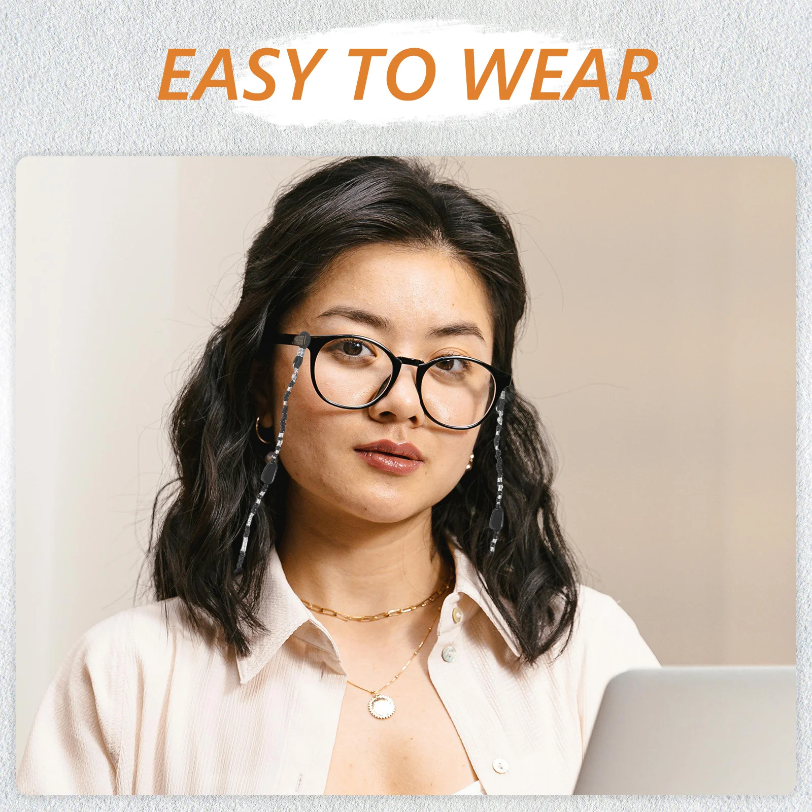 

Beads Polished Vintage Eyeglass Chain Anti Slip Strap for Glasses Sunglasses Holder Eyewear Cord Stylish Lanyard Accessory
