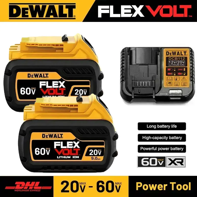 DeWALT 100% Original Battery 20V/60V 9000mAh MAX FlexVolt for DCB200 DCB205 DCB206 DCB209 DCB182 Power Tool Battery Air Transpor
