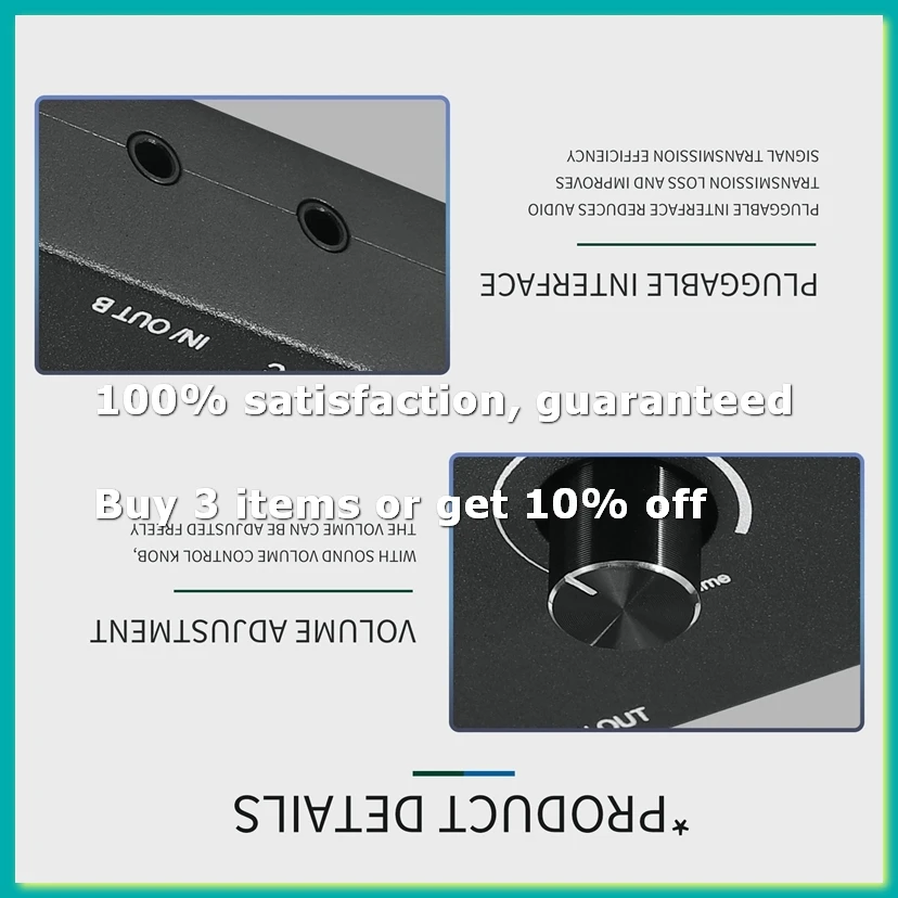 4 Port Audio Switch, 3.5mm Audio Switcher, Stereo AUX Audio Selector, 4 Input 1Output/1Input 4 Output Audio Switcher Box-DTD2