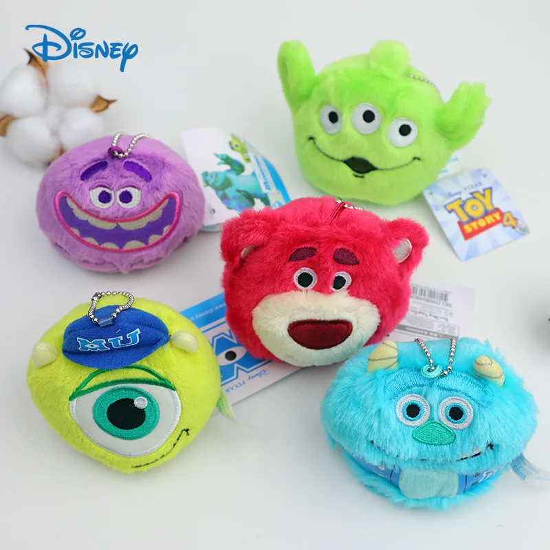 Cute Disney Sullivan Mike Wazowsky Plush Keychain Kawaii Monsters University Key Chain Toys Set Girls Anime Pendant For Backpack
