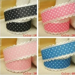 Width 25mm Printed Dot Pattern Ribbon For Children DIY Headwear Wedding Party Scrapbook Decoration Gift Wrap