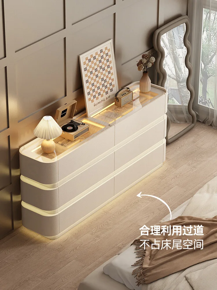 Bedroom chest bedside storage cabinet light luxury modern ultra-thin storage