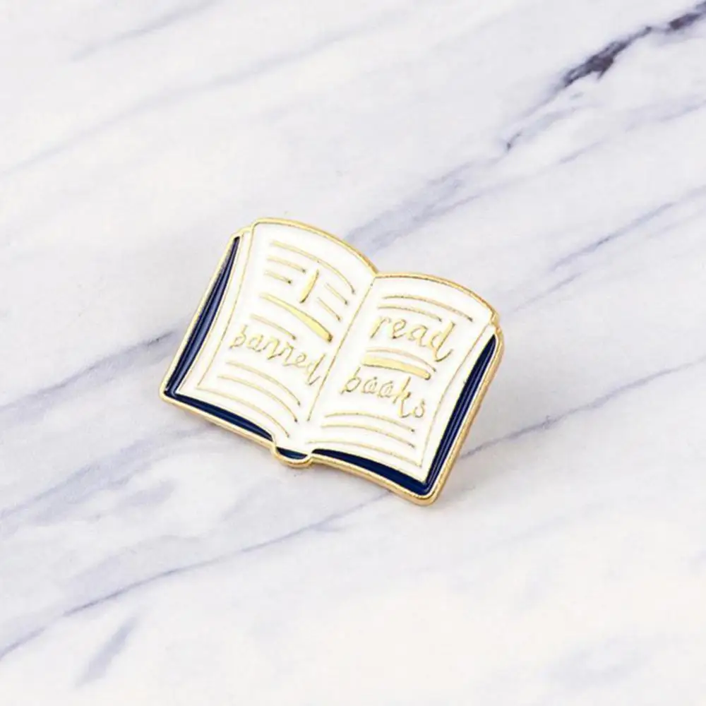 Women English Words Banned Read Books Enamel Brooch Pin Collar Badge Jewelry Lapel Backpack Badge Jewelry Gift For Friends