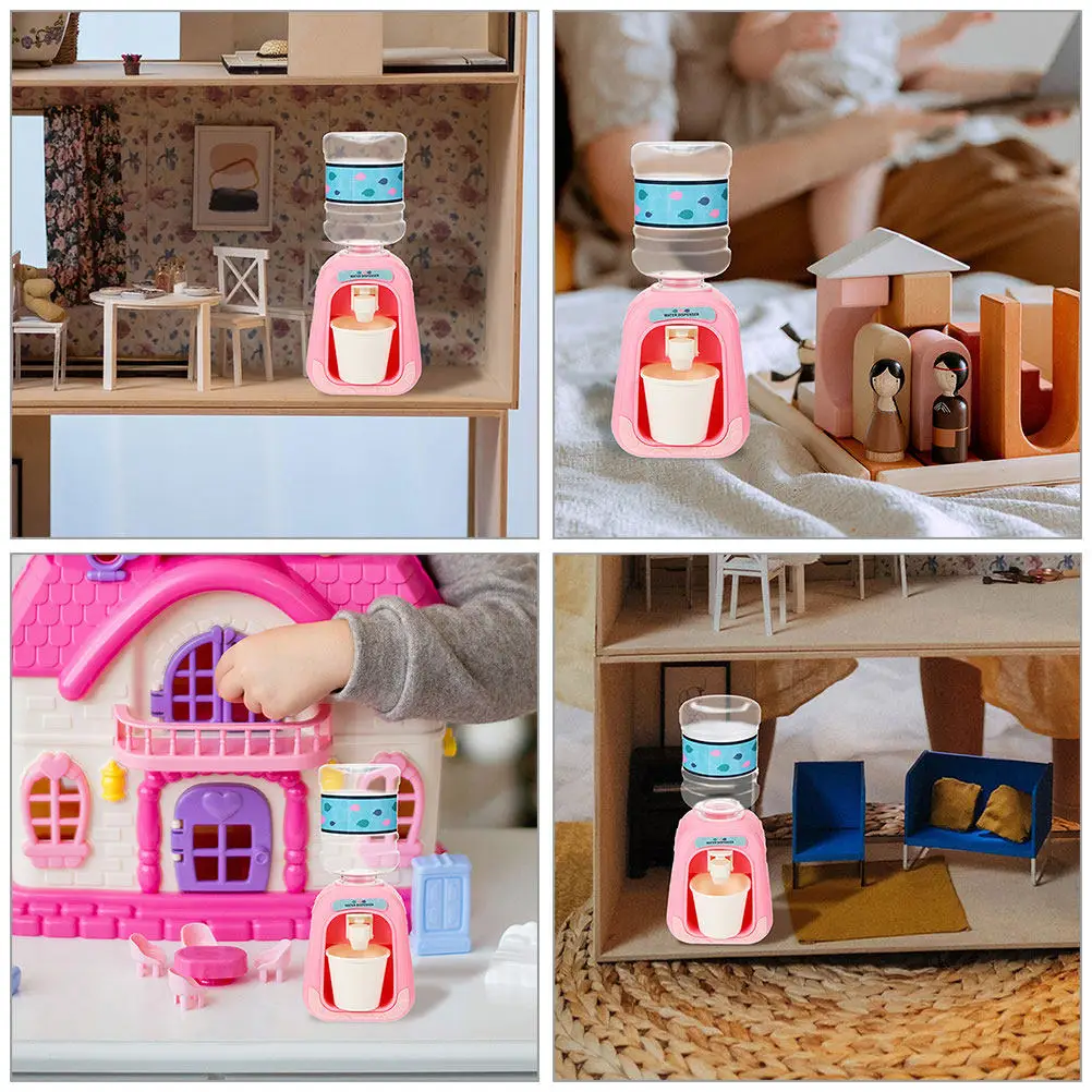 Simulated Water Dispenser for Mini House Cute Cartoon Style Reusable Plastic Easy Clean Desktop Ornament for Dollhouse Kitchen