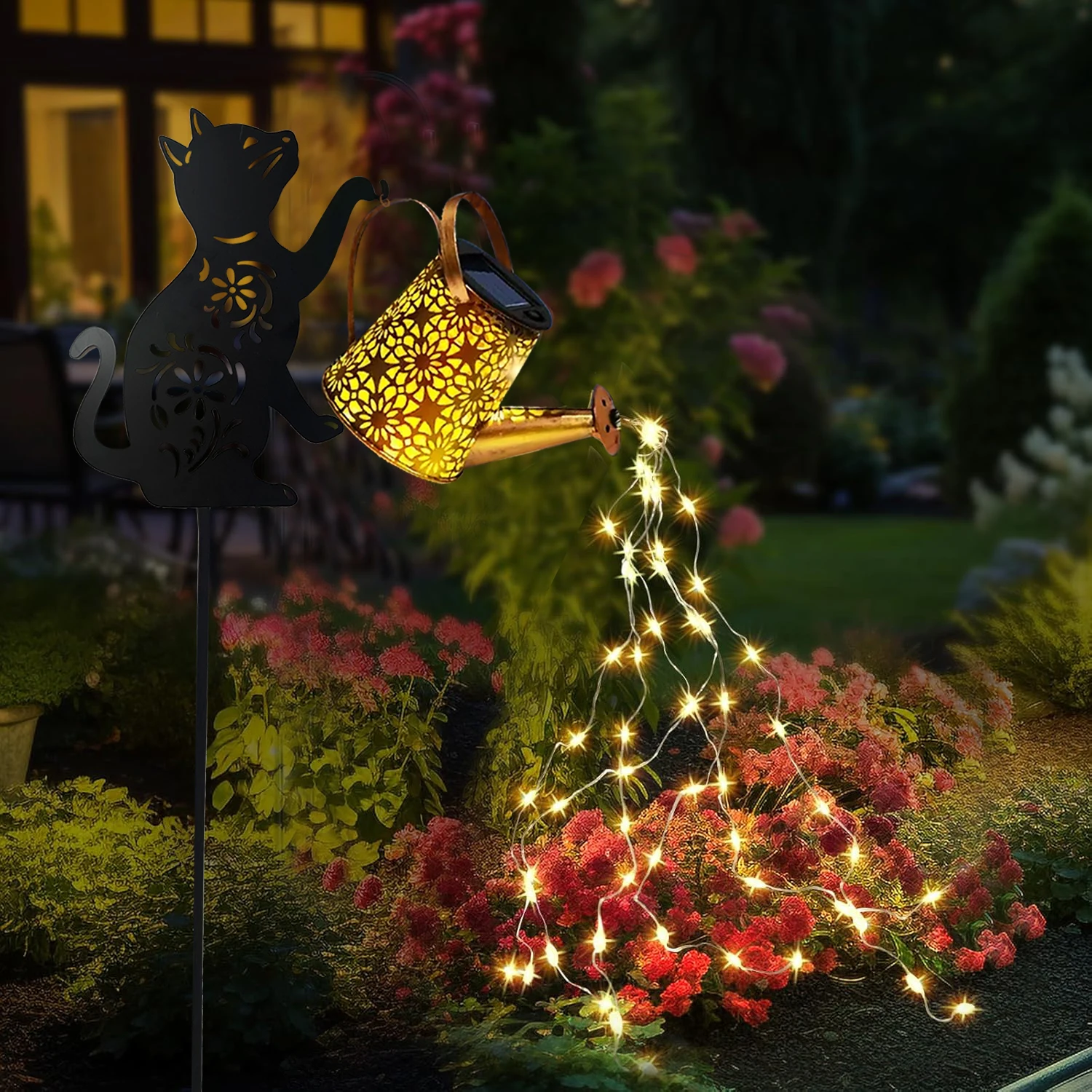 Solar Metal Cat & Dog Silhouette Lantern Hanging Garden Light 6