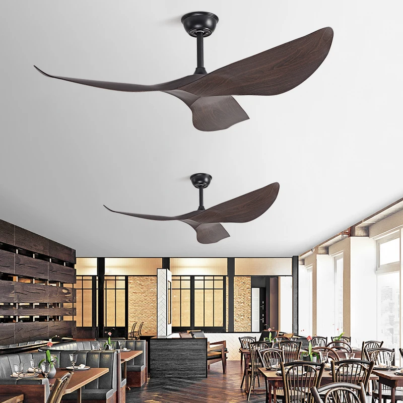 Ventilatore da soffitto da 38 52 pollici Pale in ABS senza luce Ventilatore con telecomando DC impermeabile IP66 per soggiorno, ristorante, ufficio