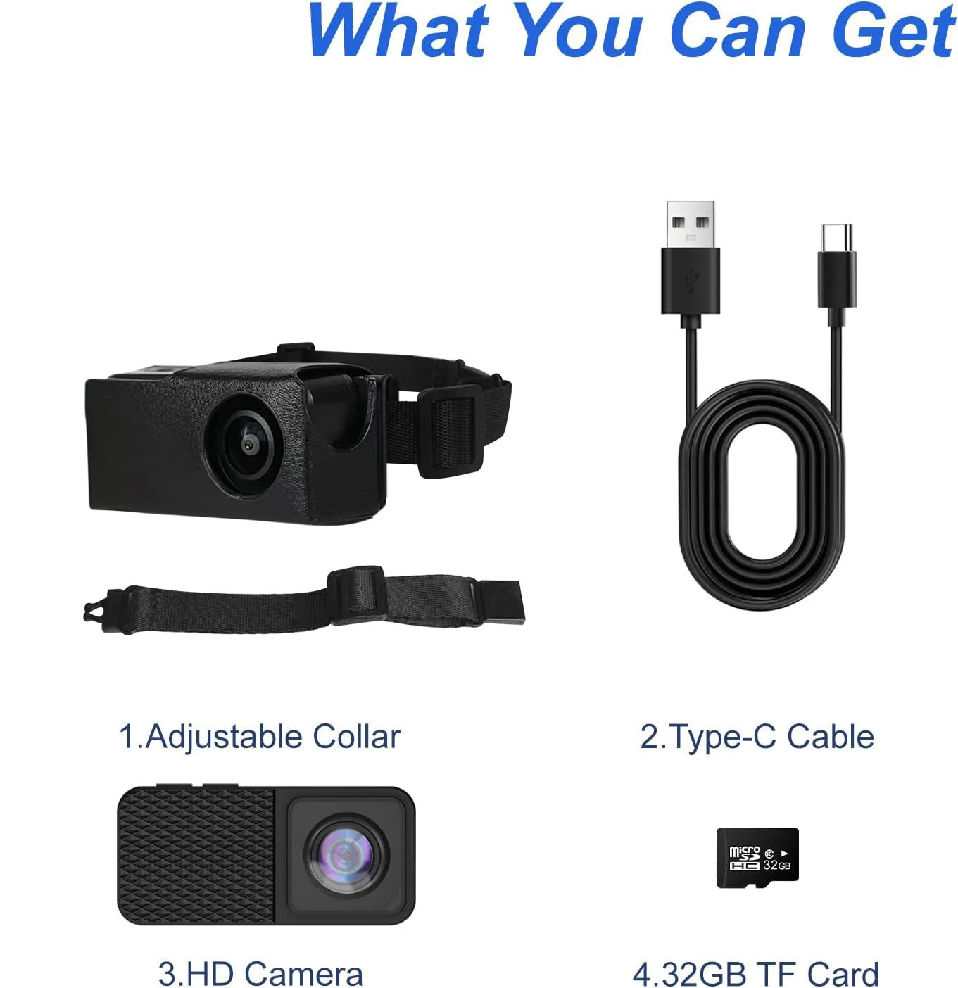 HD 1080P Pet Collar Camera Outdoors Wireless Cat Collar Camera No WiFi Needed Video Records for Cats Dogs Birthday Gift Mini Cam