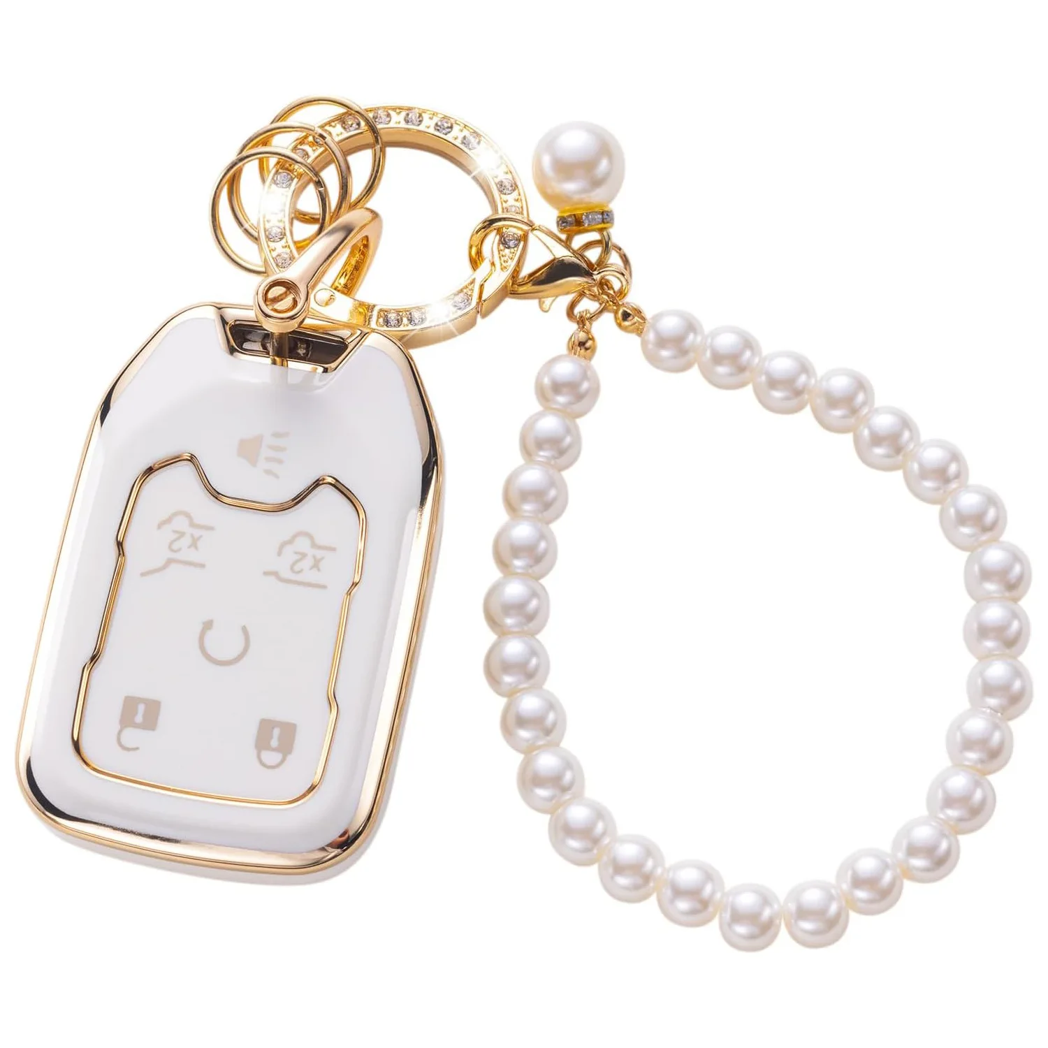 

Cross-border hot-selling Phnom Penh car key cover car key bag pearl bracelet pendant keychain Amazon explosion