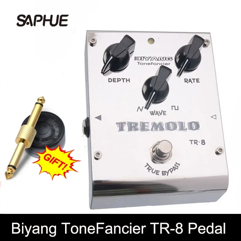 

Biyang ToneFancier TR-8 Analog Tremolo Guitar Bass Effect Pedal, 2 Wave Form Adjust, True Bypass with Pedal Connector