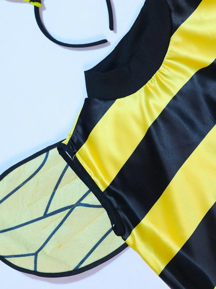 Hot Selling Halloween COS Bee Kostuum Volwassen Kinderen Par Festival Outfit Dr Up Polyester Materiaal Traditionele Chinese Co...