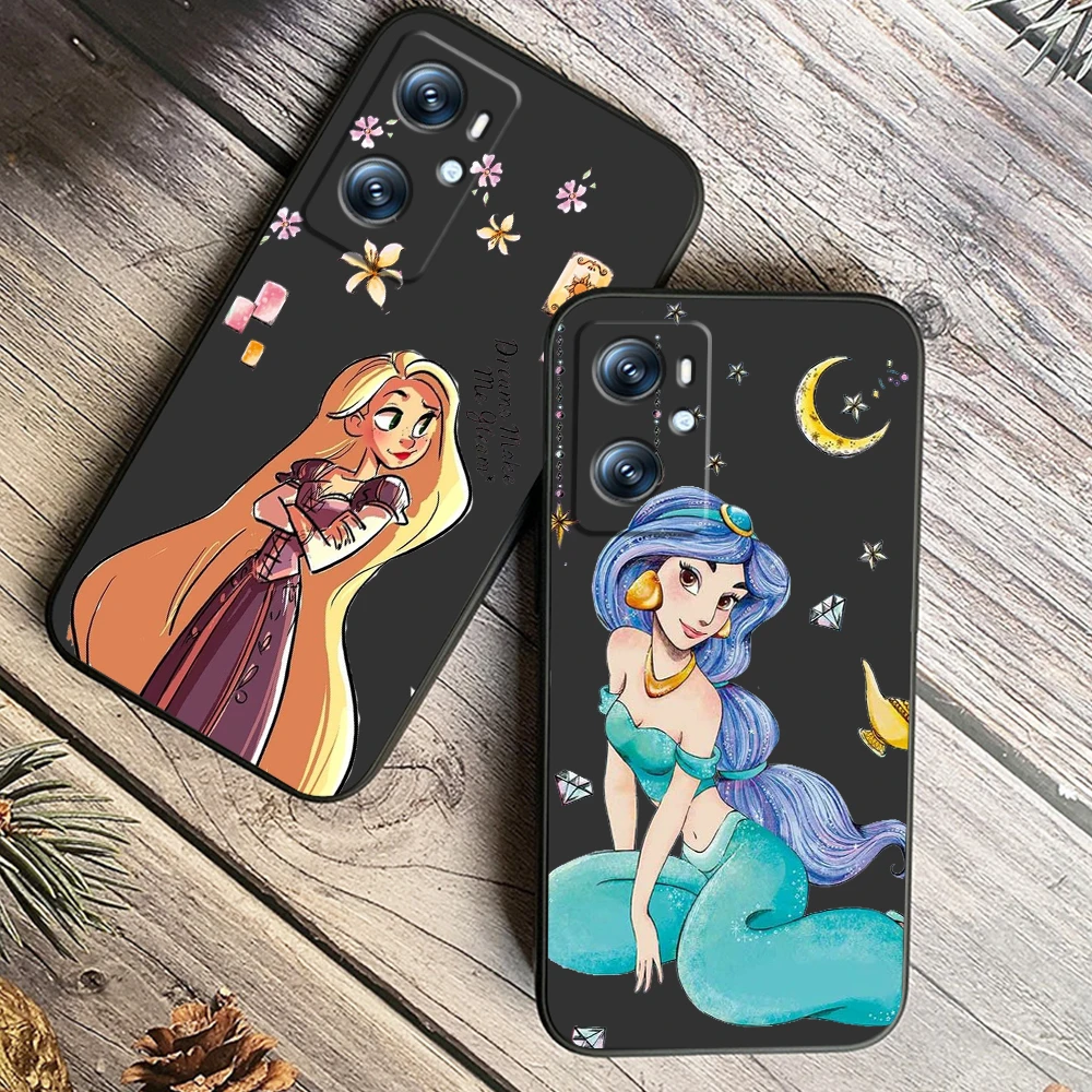 Princess Tangled Rapunzel For OPPO Find X6 X5 X3 A54S A5 A94 A16 A53S A57 A74 A72 A98 A78 A96 A9 5G Black Funda Phone Case