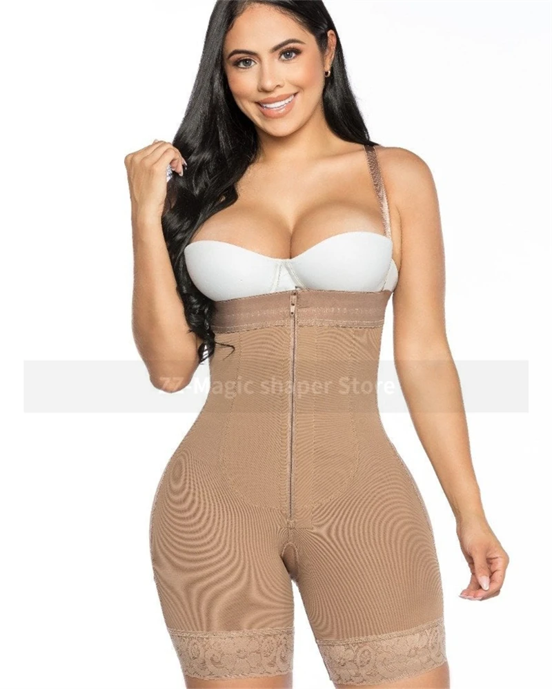 

Faja Colombianas Shapewear for Women Tummy Control Body Shaper Butt Lifter Thigh Slimming Plus Size with Zipper Crotch Underwear